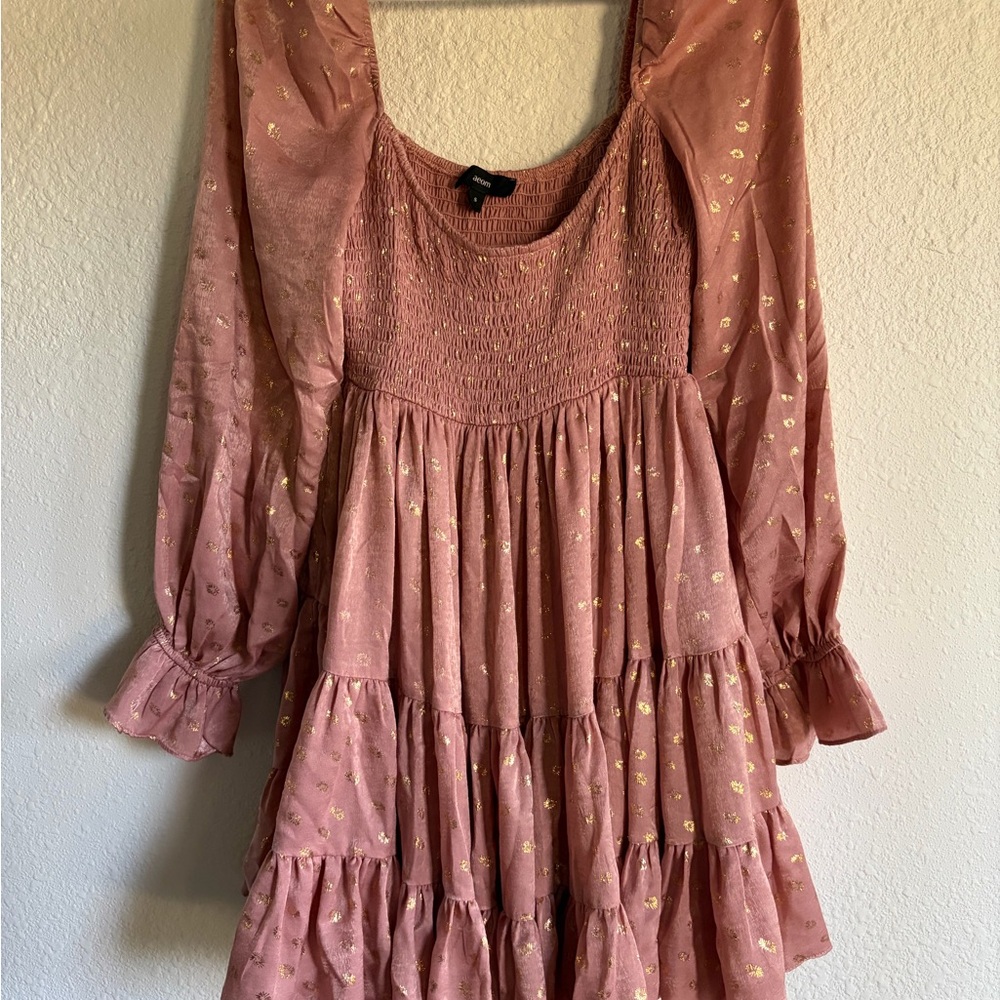 Elegant Pink Smocked Dress